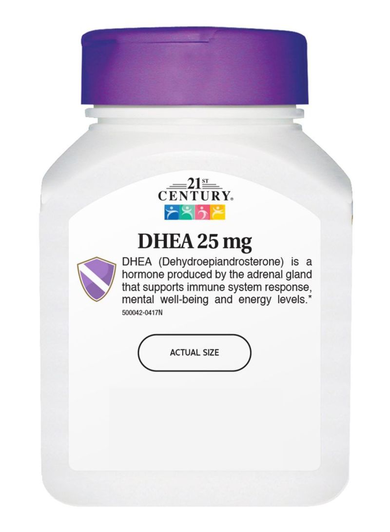 القرن الحادي والعشرون مكمل غذائي DHEA بتركيز 25 ملغ - 90 كبسولة - Image 2